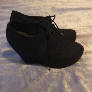 Black, Wedged booties